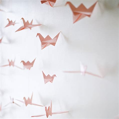 origami bird cranes hanging paper backdrop by the origami boutique | notonthehighstreet.com