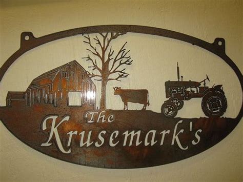 Personalized Metal Sign with barn and cow calf by SignPerformance ...