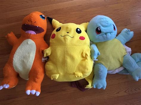 Pokemon Pikachu, Squirtle, and Charmander Jumbo Stuffed Plush Cuddle Pillow | #1798379355