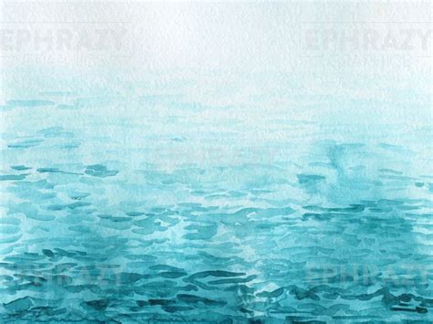 Sea Ocean Water Hand Painted Digital Paper Watercolor Background Set ...