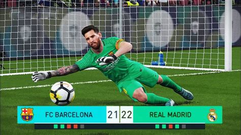 PES 2018 | goalkeeper L.MESSI vs goalkeeper C.RONALDO | Penalty Shootout | Barcelona vs Real ...