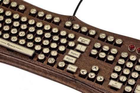 The Diviner Keyboard Datamancer Wooden Steampunk Typewriter Keyboard Mechanical Elegant ...