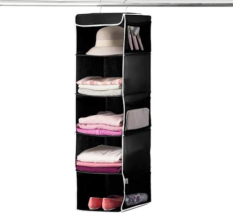 Amazon.com: ZOBER Hanging Closet Organizer and Storage Shelves - 5 ...