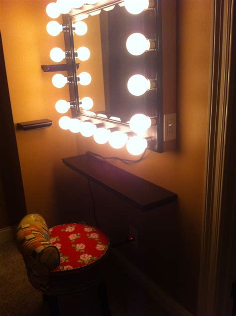 This is a HOMEMADE vanity mirror with a dimmer for the lights and ...