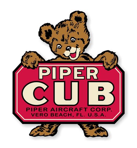 Piper Cub, Vintage Emblem Piper J-3 Die Cut Decal