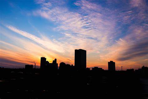 Sunset over the east facing skyline : toledo