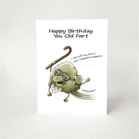 Funny Birthday Card Old Fart Blank Greeting Card Happy - Etsy