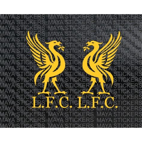 Liverpool fc logo stickers / decal. Pair of 2 flipped stickers