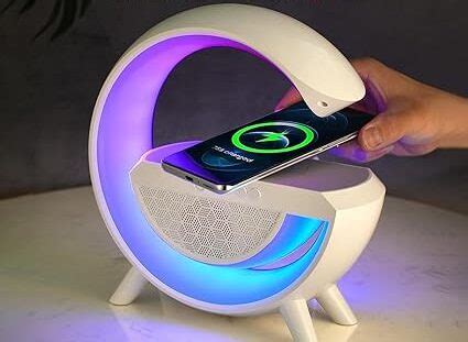 Google Bluetooth Speaker 5W | Table Lamp | Wireless Charger for Mobiles | Lamp with FM Radio ...