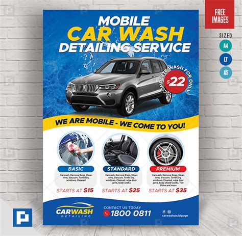 Car Wash Mobile Services Flyer - PSDPixel