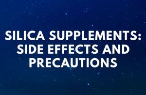 Silica Supplements: Side Effects - Your Health Remedy