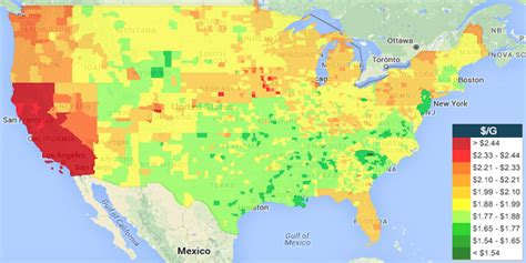 US National Gas Price Map from GasBuddy (screenshot) [721x388] : MapPorn