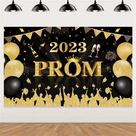 Graduation 2023 Prom Banner, Graduation Backdrop, Graduation Party Decorations 2023, Black Black ...