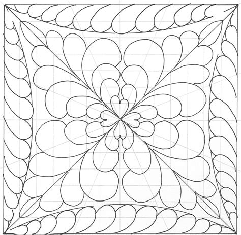 Heirloom Feathers handbook illustration. Easily divide and fill a block design using the square ...