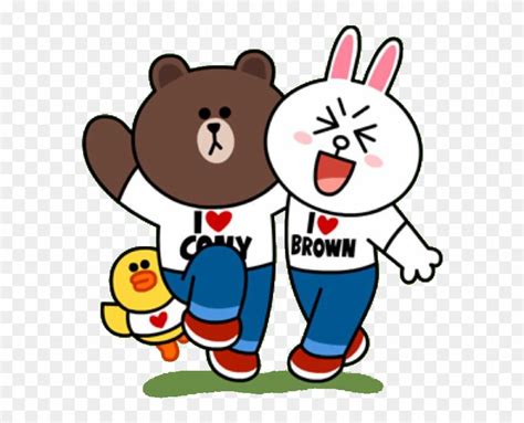 Cony & Brown Couple Tee - Line Friends Brown Cony, HD Png Download - 580x600(#3376380) - PngFind