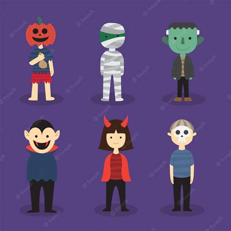 Premium Vector | Halloween character kids series