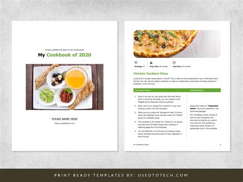 Simple recipe ebook template in Microsoft Word