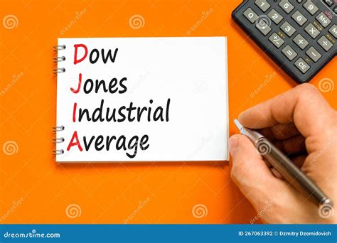 DJIA Dow Jones Industrial Average Symbol. Concept Words DJIA Dow Jones ...