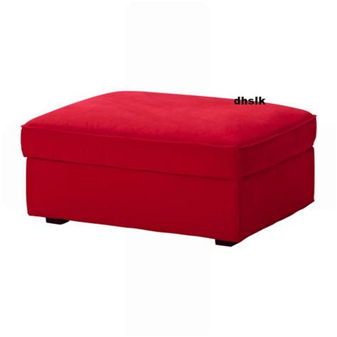 IKEA KIVIK Footstool SLIPCOVER Ottoman Cover INGEBO BRIGHT RED