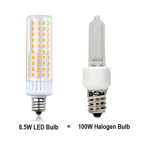 Dimmable E12 LED Bulb 100W Equivalent Candle Base Halogen, 8.5W T3/T4 ...