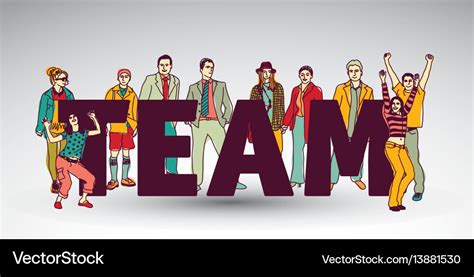 Team group business people and sign Royalty Free Vector