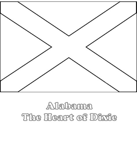 Large, Printable Alabama State Flag to color, from NETSTATE.COM