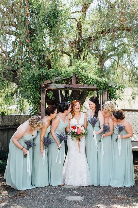 Lovely Lavender Bouquets at a Springtime Hilltop Wedding | Lavender bridesmaid, Sage bridesmaid ...