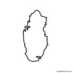 Printable Blank Qatar Map with Outline, Transparent Map