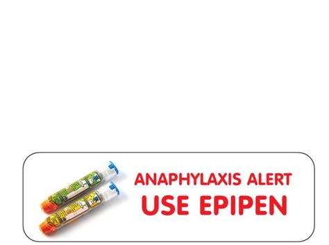 Anaphylaxis Alert Use Epipen - Stickers