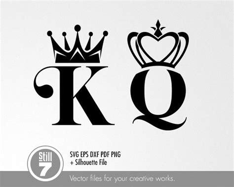 King & Queen logos svg cutting file eps dxf pdf png | Etsy