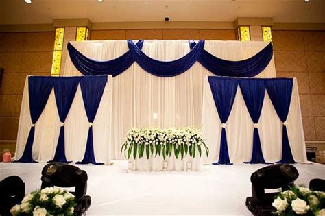 Deluxe more color Wedding Background Large Wedding curtain Triple parts wedding stage background ...