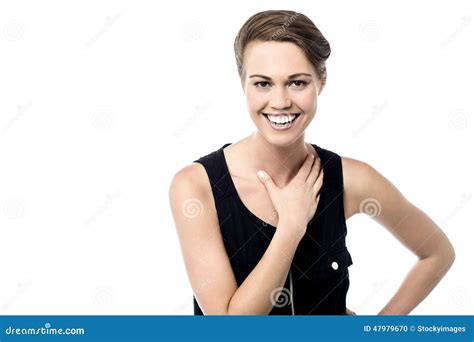 Surprised Woman Laughing Out Loud Stock Photo - Image of expressive, hairdo: 47979670