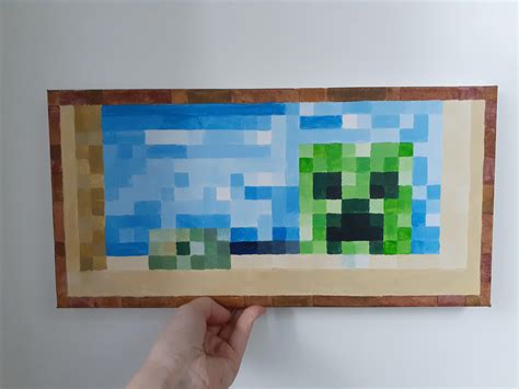 I painted a real life Minecraft creeper painting! : r/Minecraft