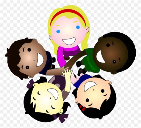 Multicultural Children Clipart - Kids Holding Hands Clipart - FlyClipart