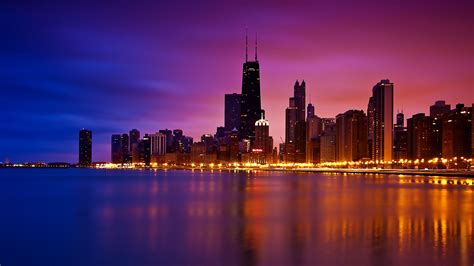 Chicago Sunrise | Chicago at night, Night wallpaper, Cityscape