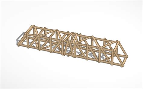 3D design Popsicle Stick Truss Bridge - Tinkercad