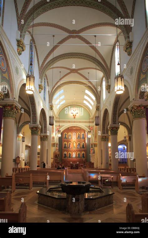 The interior view of the Cathedral Basilica of St. Francis of Assisi ...