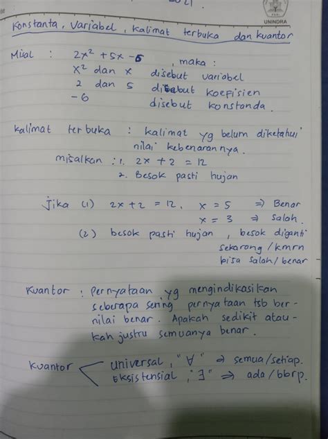 konstanta,variabel, kalimat terbuka dan kuantor - logika matematika ...