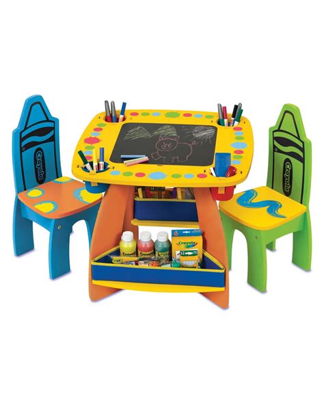 Crayola Grow'n Up Wooden Desk and Chairs Set-dry Erase Tabletop - Macy's in 2024 | Wooden table ...