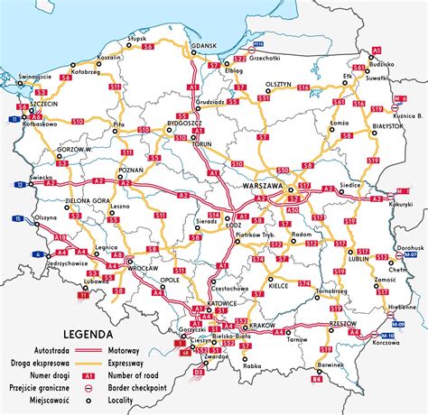 Poland highway map - Poland street map (Eastern Europe - Europe)