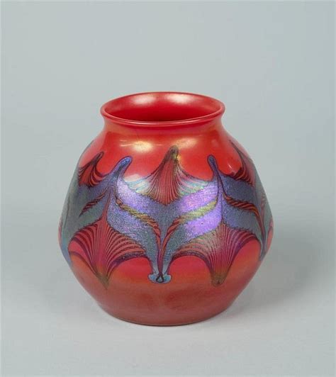 Sold Price: TIFFANY RED FAVRILLE GLASS VASE; - Invalid date EDT | Tiffany art, Antique tiffany ...
