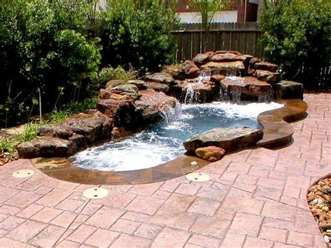 spa with waterfall - Google Search in 2020 | Pools for small yards, Swim spa landscaping, Spa ...