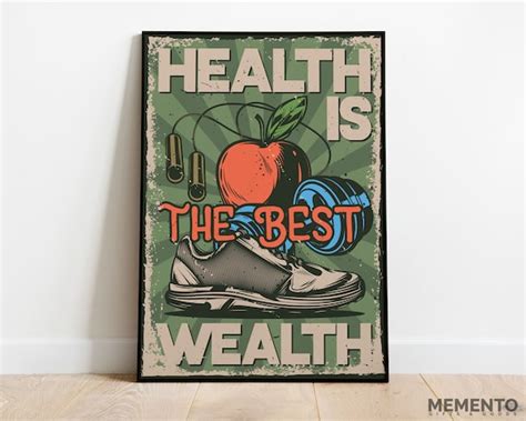 Health is Wealth Vintage Premium Poster Gym Decoration - Etsy