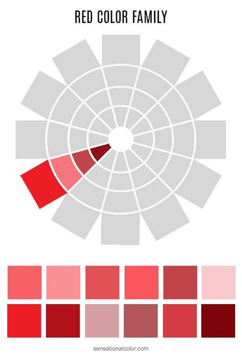 Color Family and Color Variations Red | Color theory, Color meanings ...