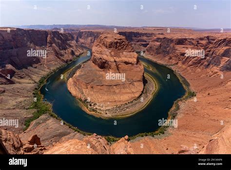 The Horseshoe Bend horseshoe-shaped incised meander of the Colorado River in Arizona, United ...