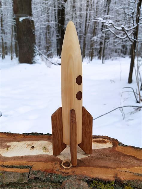 Wooden rocket toy Space ship for baby Gift for children | Etsy