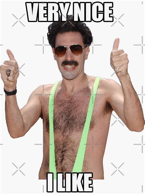 "Copy of Borat Very Nice I like" Sticker for Sale by stickertopic | Redbubble