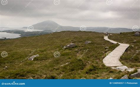 The Diamond Hill Hiking Trail in the Connemara National Park Stock ...