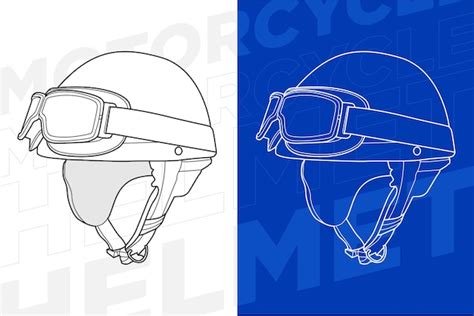 Premium Vector | Vector template helmet half face line art helmet vector illustration line art ...