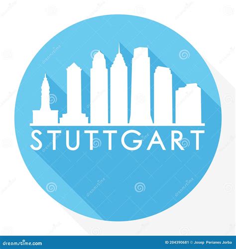 Stuttgart Germany Flat Icon Skyline Silhouette Design City Vector Art ...